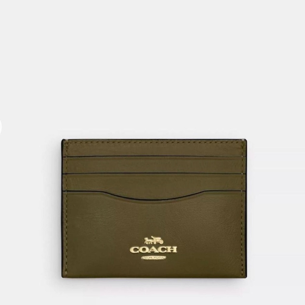 NWT Coach! Slim Id Card Case IM/OLIVE